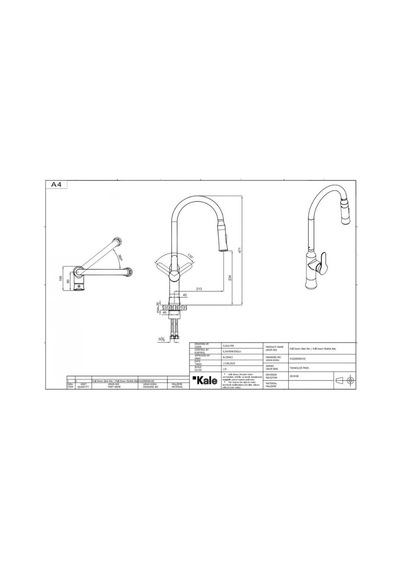 Kale Master Pull Down Mutfak Bataryası 410200500192 krom
