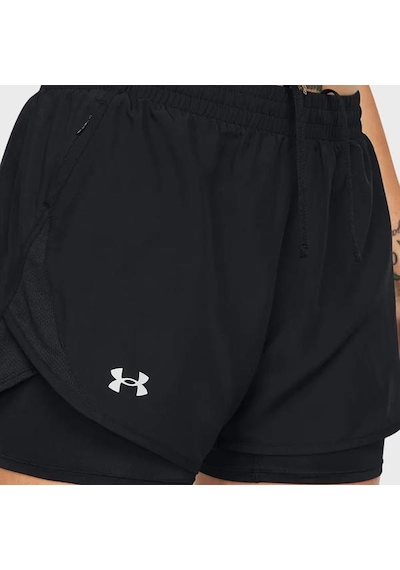 Under Armour Fly By 2 In 1 Kadın Siyah Polo Yaka Tişört