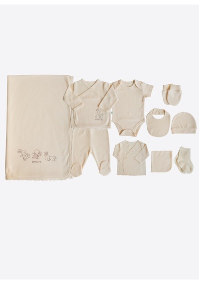 Kitikate Organik New Basic 10'lu Hastane Çıkış Seti Natural Krem