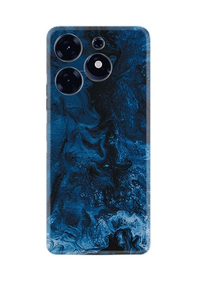 Tecno Spark 10 Pro Kılıf Silikon Desen Özel Seri Blue Zigzag 1687