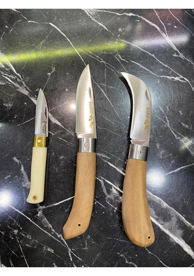 Senbang Kamp Bıçağı Seti 3 Lü El Yapımı Keskin Çelik Outdoor Bıçak, Ahşap Ve Krem Saplı Gri