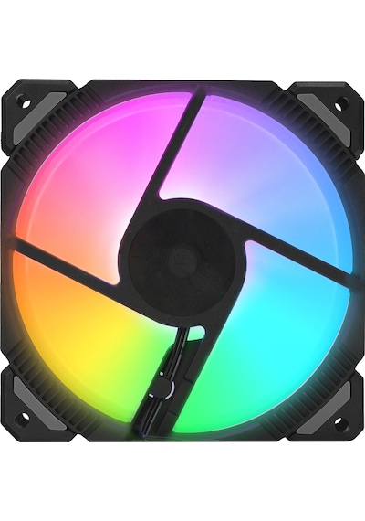 Rampage Cross F20 38cfm 1200rpm 12cm Rainbow 3p+4p Molex Soketli Siyah Kasa Fanı