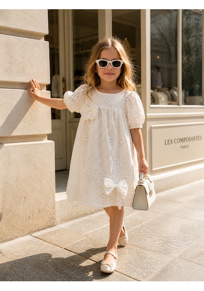 Baby Lory Kids Store Çıkarılabilir Kurdeleli Detaylı Elbise Beyaz Baby Lory Kids Store Çıkarılabilir Kurdeleli Detaylı Elbise Beyaz