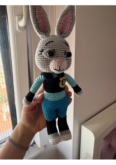 Judy Hopps Amigurumi Tavşan 28 Cm 007