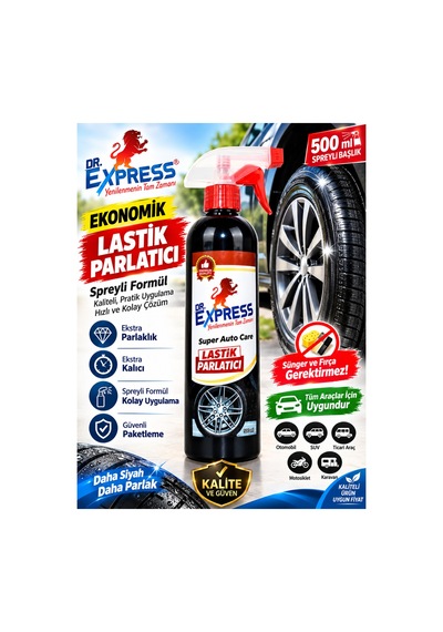 Spreyli Lastik Davlumbaz Parlatıcı 500 Ml Araba Lastik Tampon Parlatma Spreyli Uzun Süre Kalıcı - 664974729