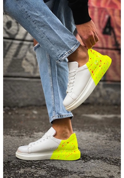 Ch254 Cbt Pittura Erkek Ayakkabı 502 Neon Sarı Topuk Splush Çok Renkli