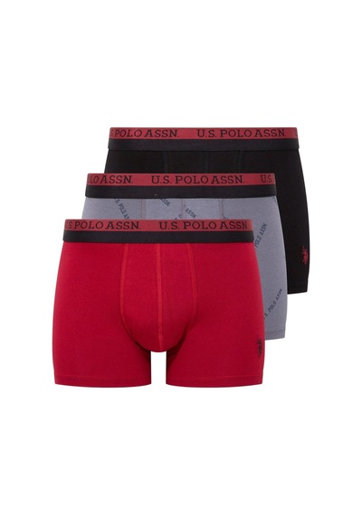 U.S. Polo Assn. U.s. Polo Assn. 80522 Erkek Baskılı-bordo-siyah Modal 3 Lü Boxer
