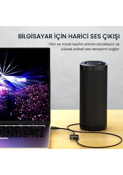 Usb Ses Kartı 3.5mm Kulaklık Ve Mikrofon Girişli Siyah