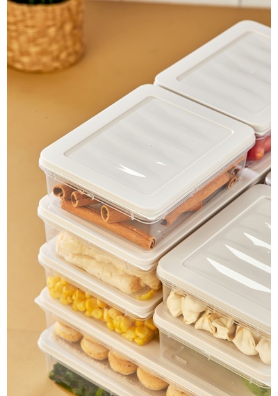 Multi Box 10 Parça 4 Farklı Boy Saklama Kabı Seti - Dondurucu & Mikrodalga Uyumlu Krem
