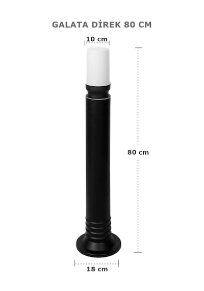 Bahçe Aydınlatması Galata 80 Cm Set Üstü Zita Bahçe Direk Lambası 220v E27 Ip54 Çok Renkli