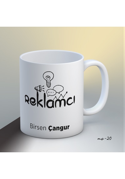 Kişiye Özel Reklamcı Temalı Kupa Bardak Beyaz