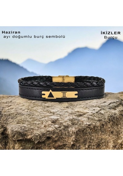 Haziran Ayı Doğumlarına 14 Ayar Altın Plakalı Üçgen Motifli Siyah Derili Hediye Bileklik-390ay Haziran Haziran Ayı Doğumlarına 14 Ayar Altın Plakalı Üçgen Motifli Siyah Derili Hediye Bileklik-390ay Haziran