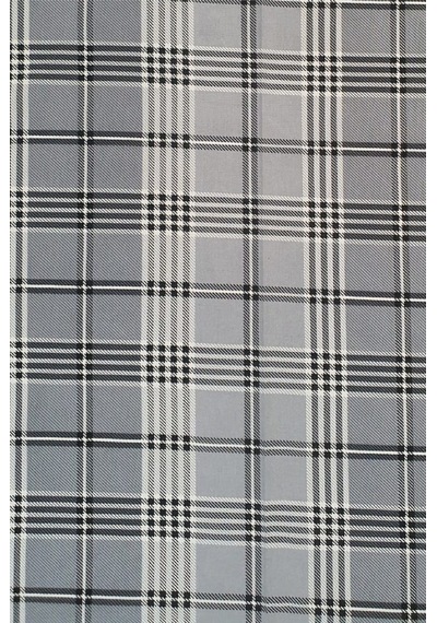 Maki Pamuklu Gri Ekose 200x220 Cm Çift Kişilik Nevresim Seti Gri