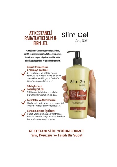 At Kestaneli Sıkılaştırıcı Selülit Karşıtı İncelmeye Destek Rahatlatıcı Slım & Fırm Jel