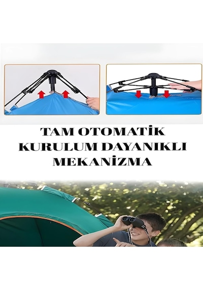 Mobee 6 Kişilik Otomatik Kamp Çadırı 220 X 250 X 165 Cm Otamatik Kurulum Pop-up Aile Çadırı Mkmp-0084a Genel