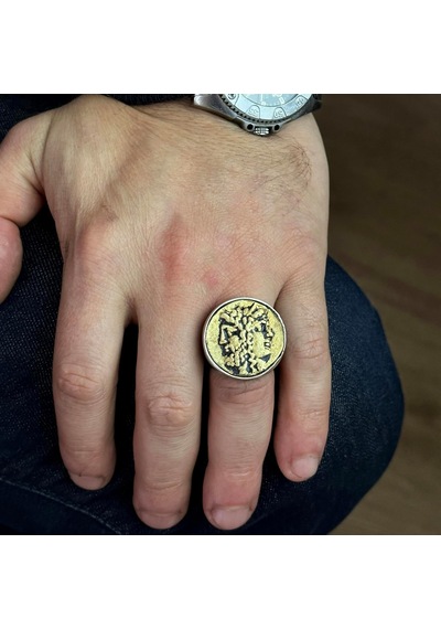 Antik Yunan Yüzüğü, 925 Ayar Gümüş Erkek Yüzüğü Gümüş