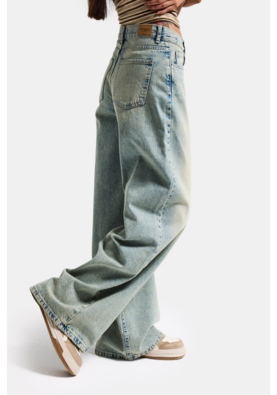 Itsbasic Kadın T.kot Rengi 4s6-67 Wide Leg Loose Fit %100 Koton Denim Jean
