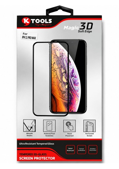 Apple iPhone Uyumlu 11 Pro Max Soft Edge Parmak İzi Bırakmayan Gerçek Temperli Cam