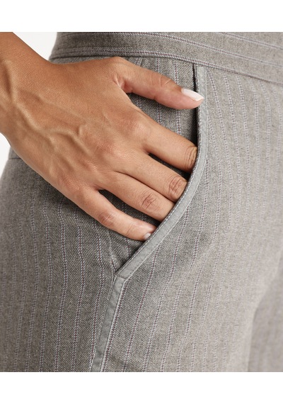 Yargıcı Biye Detaylı Pantolon Gri