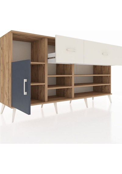 Hyperion Konsol 6 Raflı 2 Çekmeceli Tek Kapaklı 176x44x99 Çam-an Çam-antrasit/aytaşı Hyperion Konsol 6 Raflı 2 Çekmeceli Tek Kapaklı 176x44x99 Çam-an Çam-antrasit/aytaşı