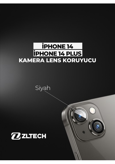 İphone 14/14plus Uyumlu Kamera Lens Koruyucu Siyah