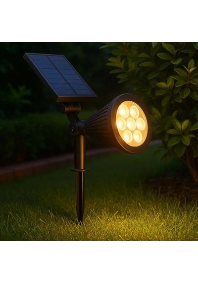 Güneş Enerjili 7w Led Bahçe Aydınlatma Lambası, Ip65 Koruma Açık Lacivert