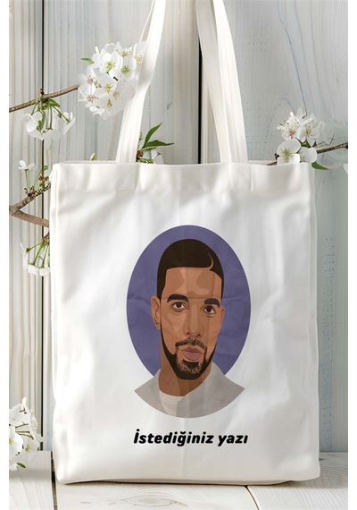 Art Hediye Drake Baskılı Bez Çanta Kişiye Özel Model 2 Çok Renkli