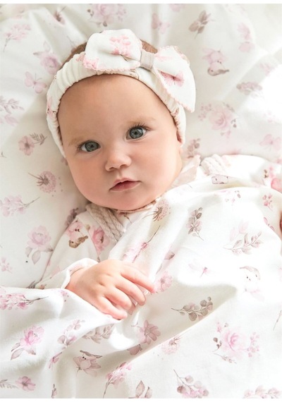 Kız Bebek Baskılı Gazlı Bez Krem 9480