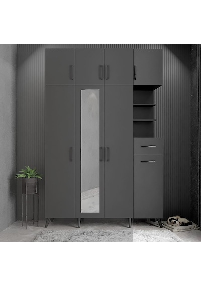 Açelya Portmanto Vestiyer Füme180cm M11