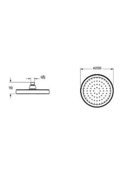 Artema Base Round A4590436 Duş Başlığı, Siyah, 20 Cm, 1f Diğer