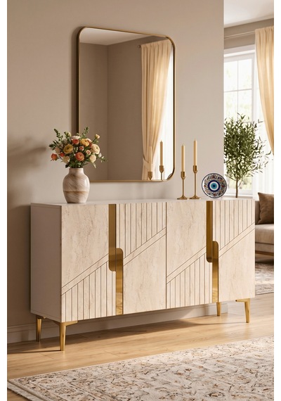 Ka1228btg Evva120 Konsol, Kahve Köşesi Ve Tv Sehpası, Çok Amaçlı Dolap Beyaz - Traverten - Gold 120cm Ka1228btg Evva120 Konsol, Kahve Köşesi Ve Tv Sehpası, Çok Amaçlı Dolap Beyaz - Traverten - Gold 120cm