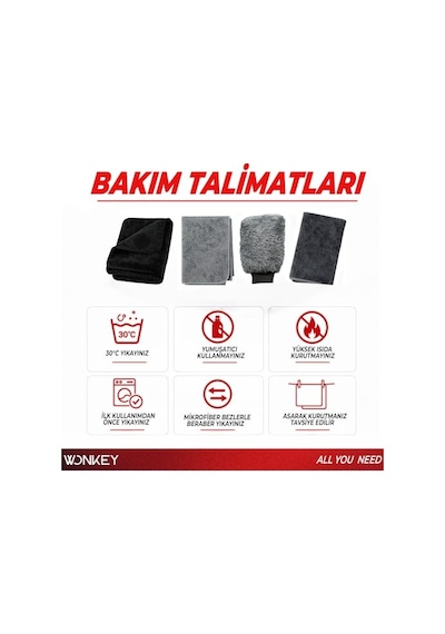 Wonkey - 4 Parmak Cila Eldiveni, Mikrofiber Cila Uygulama Pedi, Araba Pasta Cilası Uygulama Wax Padi, Yıkanabilir&tekrar Kullanılabilir Parlatma Padi