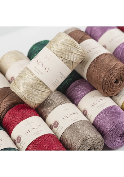 Premium Simli 200 Gr Polyester Makrome Ipi Hardal 2 Mm - 230 M Supla Ip Ve Çanta İpliği