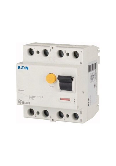 Eaton 286512 Artık Akım Devre Kesiciler Ac Tipi 4x63a, 6ka, 30ma