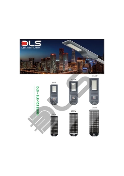 Dls 100w Profesyonel Solar Sokak Armatürü Tüm Gece Aydınlatma Güneş Enerjili Slr-102-100-01