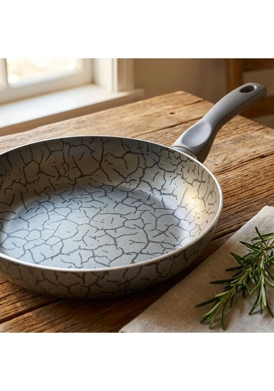 Desert 20 Cm Maxi Tava - İç-dış Gri Siyah Magma Efektli Yapışmaz Kaplamalı Çizilmelere Karşı Dirençli Omlet Ve Krep Tavası Çok Renkli