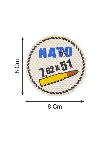 Nato 762 X 51 - Cırt - Patch - Peç - Arma - 8 Cm Gri