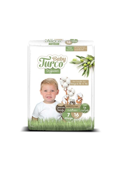 Baby Turco Doğadan Bebek Bezi 7 Numara XXlarge 16 Adet