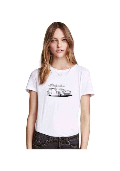 Supra Baskılı Beyaz Kadın Tshirt (534306454)