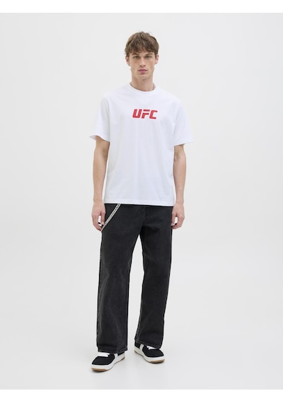 Jack & Jones Erkek Ufc Lisansli Gögüs Baskili Tisört - Ufc - 12290261 Beyaz