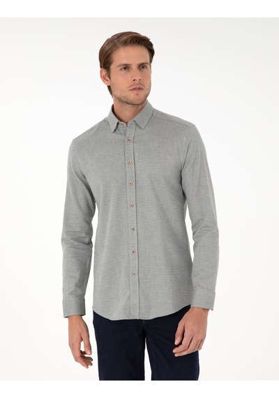 Pierre Cardin Erkek Açık Haki Gömlek Desenli 50292457-vr183 Açık Haki