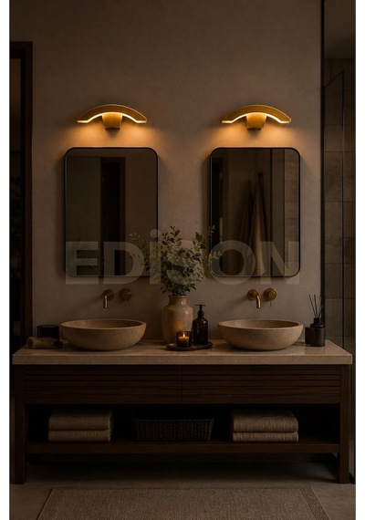 Tr Dekoratif Gold Yarım Ay Led Aplik, Modern Tasarım, İç Ve Dış Mekan Duvar Aydınlatması Genel