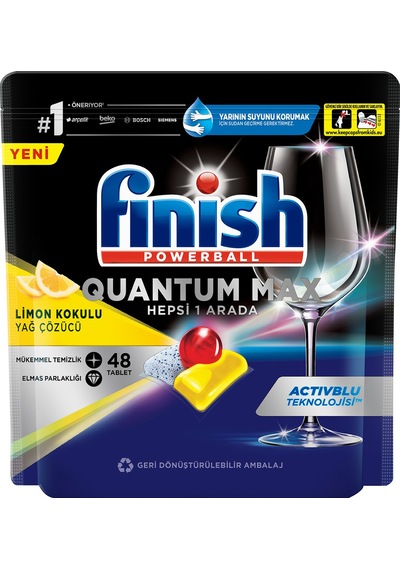 Finish Quantum Max Limon Kokulu Bulaşık Makinesi Deterjanı 48 Tablet