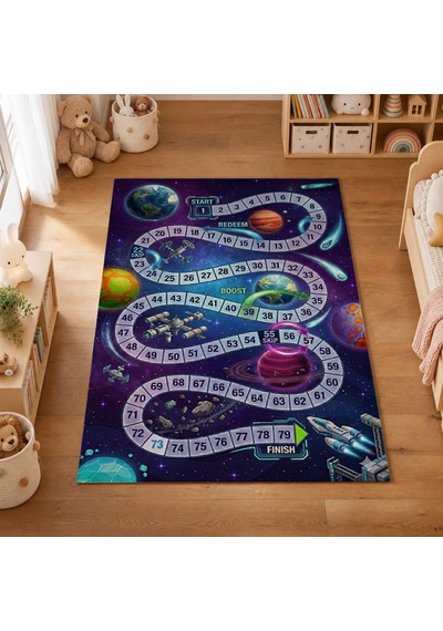 Kartela Halı Uzay Yolu Kaymaz Taban Çocuk Oyun Halısı - 200 X 300 Cm Çok Renkli