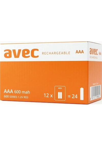 Avec 600 Mah Aaa Şarjlı İnce Pil 2'li Ni-mh