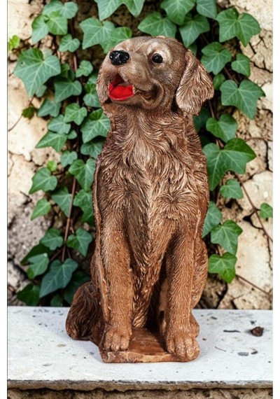Dekoratif 35cm Kahverengi Çoban Köpeği Ev Balkon Bahçe Dekorasyon Bohem Biblo Heykel Diğer
