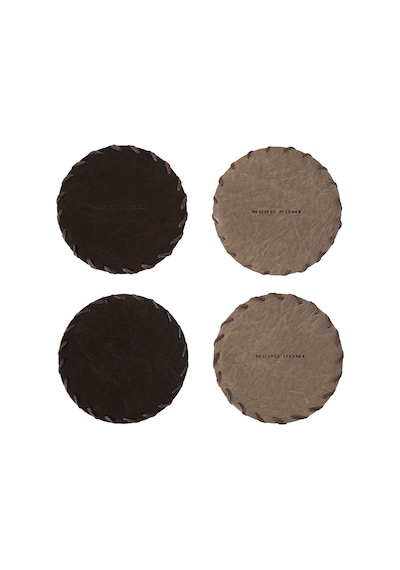Mudo Home Vıntage Yuvarlak Bardak Altlığı 10 Cm 4'lü Koyu Ka Diğer