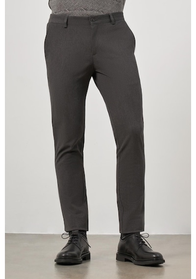İmza Koyu Antrasit Düz Gabardin Slim Fit Casual Pantolon 1003245102 Koyu Antrasit