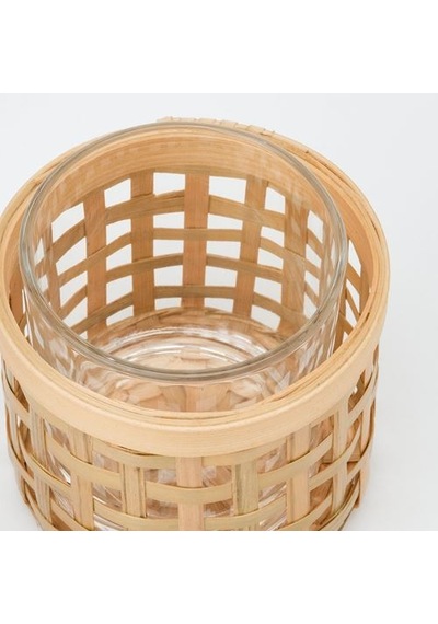Ikea Påvefınk Tealight Mumluk, Bambu, 8 Cm Çok Renkli