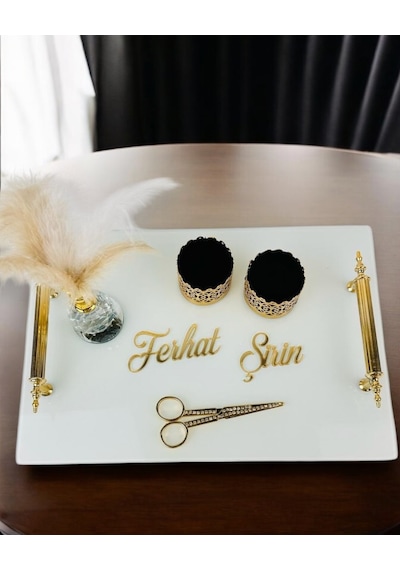 Promise Beyaz Söz Tepsisi Siyah Siyah